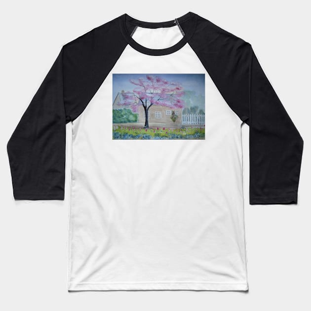 Spring Scene Baseball T-Shirt by FrancesArt